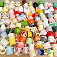 Tasses en céramique faites à la main, lavables au lave-vaisselle, adorables et mignonnes, en boîte surprise, avec soucoupes à café, pour eau et thé, en ensembles assortis, vente en gros pour la vente ambulante