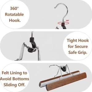 <span class=keywords><strong>Cintre</strong></span> multifonctionnel de haute qualité antidérapant économiser de l'espace cintres à pantalons en bois pratiques à vendre - Product Image 6