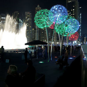 【高評価】屋外用 AC12V ステンレススチール アクリルフラワー LEDタンポポライト 高品質 IP65防水規格 - Product Image 4