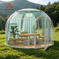 Dôme géodésique rond en polycarbonate PC Kawagebo Kamp (KK) de 3,5 m / 11,5 pi de diamètre, tente préfabriquée pour glamping, maison bulle