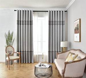 Rèm Cửa Sổ Vải Polyester Cách Nhiệt Bán Chạy Hàng Nhà Máy Rèm Vải Nhung Sọc Giá Rẻ Cho Khách Sạn - Product Image 1