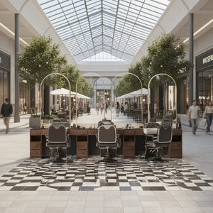 Espejo Comercial Moderno y Versátil para Salón, Lavacabezas Negro Gris de Madera para Exteriores, Estación de Belleza/Barbería para Centro Comercial, Comedor o Almacén - Product Image 3