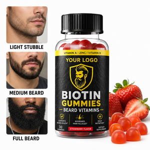 Productos Profesionales para la Salud Masculina, Nutrición Diaria para la Barba, Cuidado del Cabello de la Barba, Múltiples Oligoelementos, Gomitas para Barba de Adultos - Product Image 2
