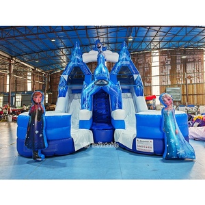 Tobogán Acuático con Temática de Frozen, Tobogán Doble, Casa de Brinco, Alquiler para Fiestas Infantiles, Parque Infantil - Product Image 1