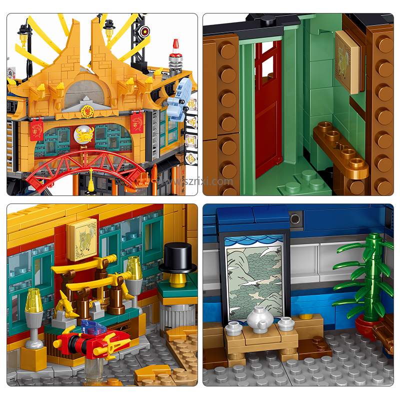 ZHEGAO 00982 Creative Expert City Street View Brick Modular House