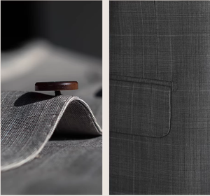 Giacca da Completo in Lana Grigio Chiaro a Quadri per Uomo, Design Personalizzato OEM ODM, Stile Senza Tempo per Businessman Globali - Product Image 3