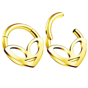Alien Face <b>Nose</b> Ring 316 Stainless Steel Gold Color Piercing Jewelry For <b>Nose</b> <b>Stud</b> - Product Image 3