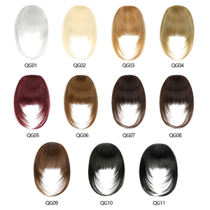 Gran oferta, <span class=keywords><strong>Clip</strong></span> de flecos frontales franceses en extensiones de cabello, <span class=keywords><strong>flequillo</strong></span> de cabello falso sintético con patillas - Product Image 4