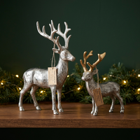Sonnet Decor Silver Reindeer Votive Aluminium Dekorasi Rumah Natal Buatan Tangan Desain Tahan Lama Cetak Digital