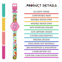 Montre à quartz analogique pour enfants, motif fée fleurie rose, tendance 2024, personnalisable, mouvement étanche 30m