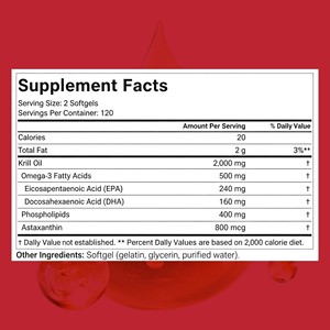 Gélules d'huile de krill OEM riches en phospholipides, astaxanthine et oméga-3, favorisent la santé du cerveau et la mobilité des articulations - Product Image 2