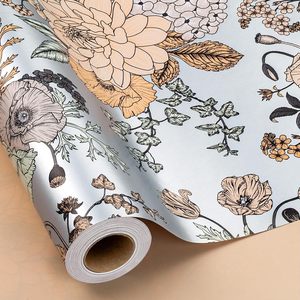 Maypluss Floral Wrapping <b>Paper</b> Roll 17Inch X 33Feet Double Side Vintage Flower Pattern Gift Wrap For Wedding Shower Craft - Product Image 1