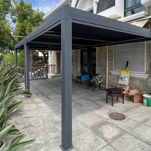 Pavillon LFL imperméable et résistant à la pluie pour l'extérieur avec rideau latéral, garantie 10 ans, pergola de jardin de villa, auvent en aluminium - Product Image 2
