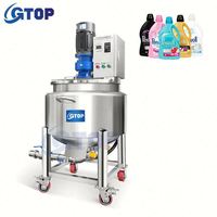 Mélangeur homogénéisateur Gtop 500 litres pour détergent liquide vaisselle avec cuve de mélange et agitateurs, équipement de brassage à double enveloppe