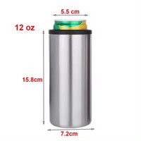 Refroidisseur de canette isolé mince de 12oz refroidisseur de canette de sublimation Offre Spéciale de réfrigérateur porte-canette glacière personnalisé