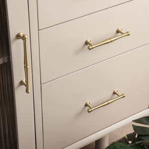 Poignées de meuble en laiton massif doré brossé, poignées de tiroir, boutons pour armoire, cuisine, chambre, meubles, placard - Product Image 6
