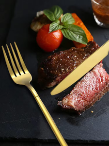 Stainless Steel Knife Fork Spoon <b>Flatware</b> <b>Set</b> Hotel Restaurant Cutlery Thick Handle Metal Gold Cutlery <b>Set</b> for Wedding - Product Image 5