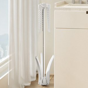 Floor Standing Folding <b>Clothes</b> Drying <b>Rack</b> X Type Mobile Design For Balcony Bedroom Home Use - Product Image 4
