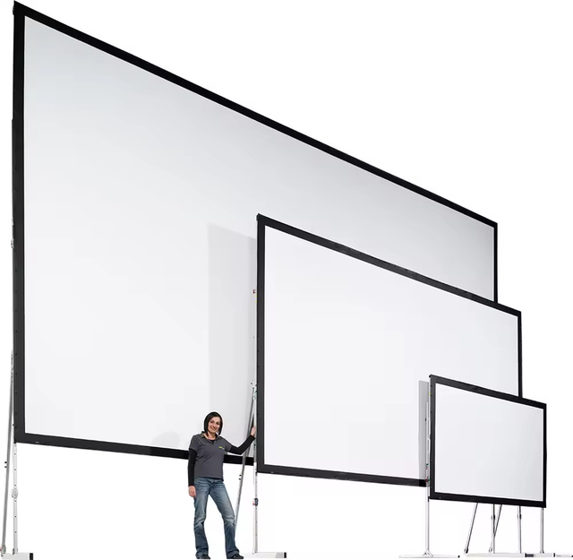 TOPMEIJIA 150 180 200 220 250 300 Inch 16:9 4:3 Front and Rear Fast Fold Projection Screen Portable Outdoor Projector Screen