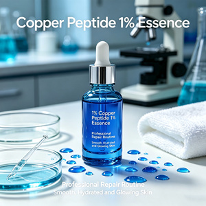 Suero Facial con 1% de Péptidos de Cobre <span class=keywords><strong>Azul</strong></span> GHK-Cu, Antienvejecimiento, Antiarrugas, Reparador, Reafirmante, Estiramiento, Potenciador de Colágeno, 30ml 50ml OEM - Product Image 3