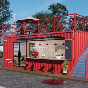 Maison conteneur modulaire à deux étages pour influenceurs, avec façade commerciale, utilisable comme boutique ou hall d'exposition, pour petite ville - Product Image 5