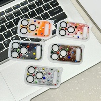 Protection d'objectif photo en verre de luxe pour iPhone 17 Pro Max et 17 Pro, avec décoration colorée en strass effet sable mouvant