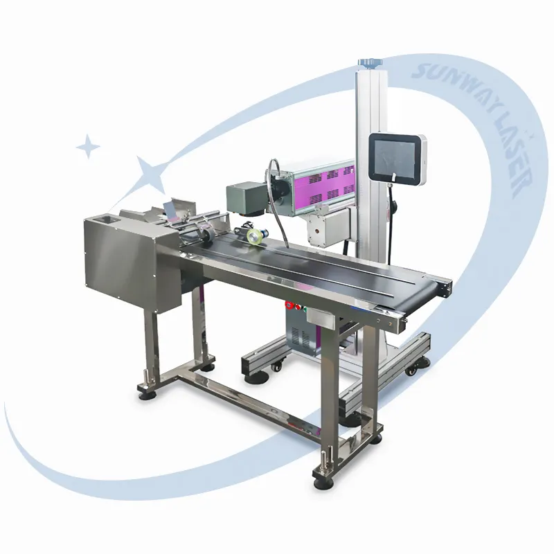 Máquina de gravação a laser para tubos de PVC, Pe Ppr, tela sensível ao toque, fibra de Co2 UV, máquina de marcação a laser voadora online