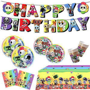 Ensemble de décoration d'anniversaire Dandy's World Party Supplies, vaisselle, accessoires, jetables en plastique et en papier, 5-7 ans - Product Image 1