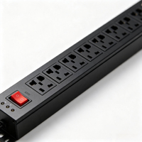 Rack-PDU mit 12 Steckdosen, 32A 220V, Überspannungsgeschützte Stromverteilungseinheit, Mehrfachsteckdose 1U Rackmount-Steckdosenleiste mit Schalter für Innenbereich