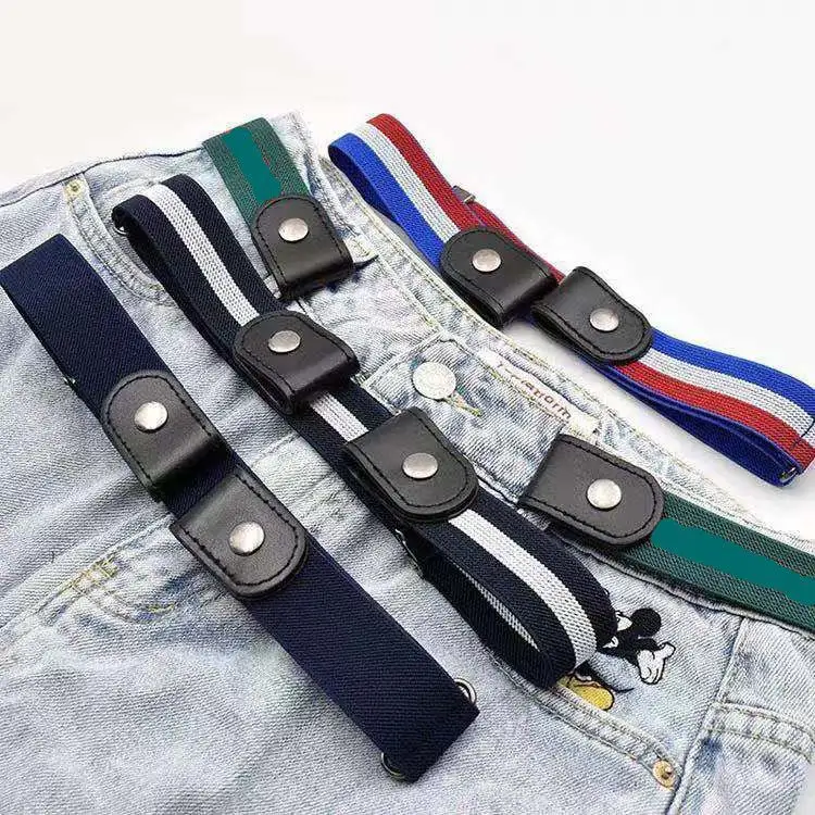 high quality ladies no button invisible belt elastic jeans belt decoration