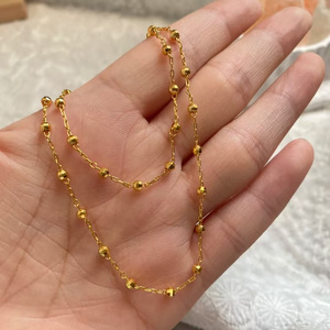 Live stream source: French-style light luxury necklace for women, Instagram-worthy design, round beaded <b>cross</b> <b>chain</b> choker, - Product Image 4