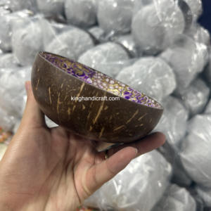 Bols en laque de noix de coco faits à la main avec logo personnalisé bols de nourriture biodégradables réutilisables et écologiques super vente - Product Image 5