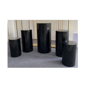 Acrylic Round Cylinder Pedestal White and Black Acrylic <strong>Plinths</strong> Display <strong>Stand</strong> for Wedding - Product Image 1