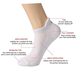 XIANGHUI peut logo personnalisé conception Sport cheville athlétique <span class=keywords><strong>course</strong></span> coupe basse talon protéger hommes et femmes chaussettes de Sport - Product Image 3