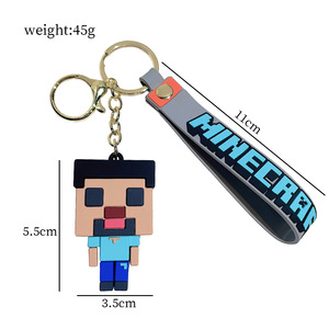 <span class=keywords><strong>WOWEI</strong></span> 3D PVC caoutchouc personnage d'anime dessin animé téléphone portable porte-clés pendentif en plastique pour livre sac et couple clés de voiture cadeaux suspendus - Product Image 4