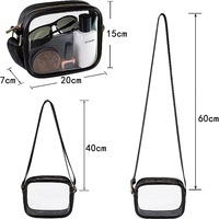 Unisex Multifunktion ale wasserdichte PVC PU transparente Cartoon gedruckt Brief muster Cross body Sport File Bag Portable Single