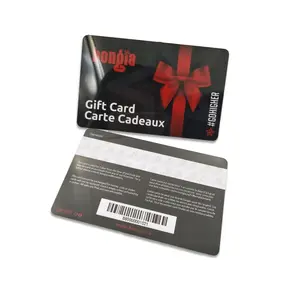 Tarjeta de regalo Vip de PVC, tarjeta de PVC personalizada con rayas magnéticas y código de barras