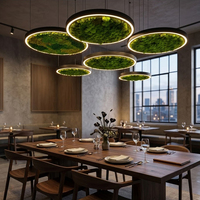 Suspension LED en mousse acoustique préservée, réduction du bruit, décoration végétale, luminaire de plafond pour projets commerciaux, restaurants et cafés