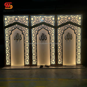 Panel LED Acrílico Curvo con Forma de Montañas Cuadradas Modernas, Iluminación Cálida, Fondo Lujoso con Tamaño Personalizable - Product Image 4