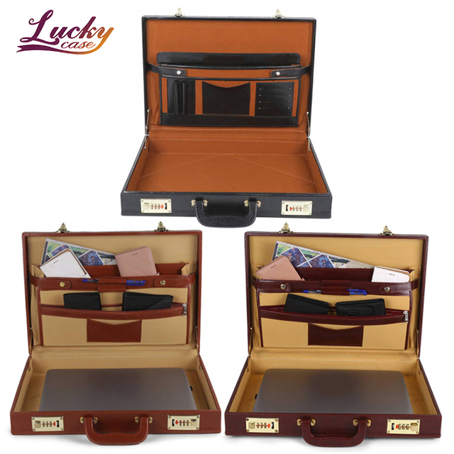 PU Unique Leather Briefcase Genuine Briefcase for Men Leather Messenger Bag Factory Price Briefcase for Business and Trip