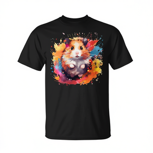 T-Shirt Unisex con Stampa Digitale di Criceti Siriani Colorati, Girocollo, Manica Corta, Promozionale - Product Image 2