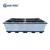 Boîte de palette en plastique renforcé avec cadre en acier et couvercle, pliable, robuste, grande capacité, conteneur de stockage pliable