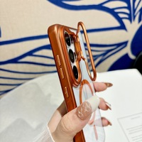 Coque de téléphone tendance premium en PC magnétique transparent effet seconde peau anti-chute avec béquille pour objectif pour Samsung S26 Ultra S25 Ultra