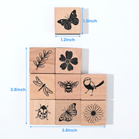 Sellos de Goma de Madera Vintage con Diferentes Gráficos, Sellos de Tinta de Goma de Madera Decorativos Retro para Manualidades, Diario, Scrapbooking