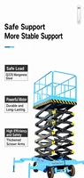 Table élévatrice à ciseaux hydraulique avec rails de sécurité et sangle de levage, nouvelle capacité de 1 tonne pour le chargement/déchargement de palettes en entrepôt