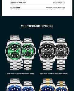 Binbond B920 920 Stainless Steel Strap Luxury Dial Luminous Waterproof Fashion Casual Quartz Couple <b>Watch</b> Business Wristwatch - Product Image 5