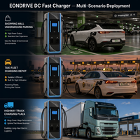 EONDRIVE Nouvelle station de recharge rapide commerciale pour véhicules électriques, 60 kW, 400 V, à poser au sol, DC, OCPP1.6J, CCS2, CCS1, double connecteur