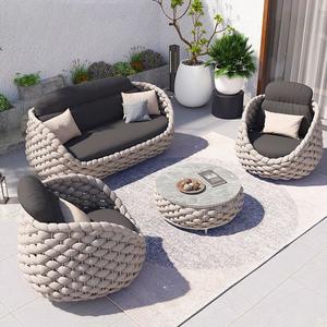 Ensemble de canapés d'extérieur modernes pour salon, jardin, terrasse, meubles de jardin, coussin en tissu imperméable, corde, cour, hôtel - Product Image 5