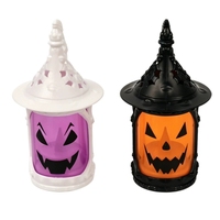 Lanterne citrouille d'Halloween avec poignée, bougie LED sans flamme pour table, fête, intérieur, extérieur, décoration de maison hantée