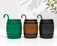 Verre à shot mini baril 25 ml, PP+PS, design avec crochet de suspension, incassable de qualité alimentaire, couleurs et logo personnalisables pour les jeux de bar et les soirées